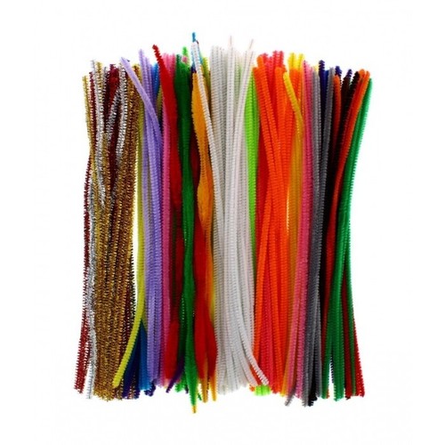 100 High Quality Pipe Cleaners Chenille Craft Stems Assorted Colours 30cm UK - Picture 3 of 22