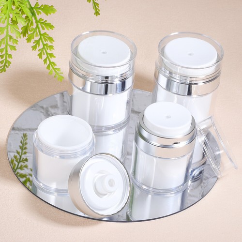 4 Stück Acryl Sahne Glas Reise Vakuum Dosier Flaschen Lotion Pump Gläser - Bild 10 von 10