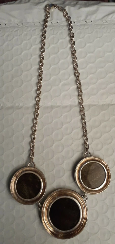 Collar de cadena Robert Lee Morris plata esterlina oro obsidiana piedras preciosas 18" Foto 4 de 4