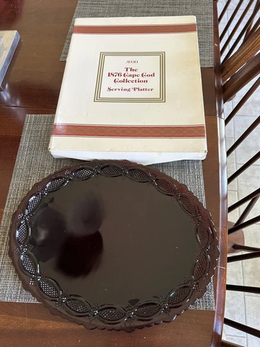 Avon 1876 Cape Cod Ruby Red 13" Oval Serving Platter - NIB
