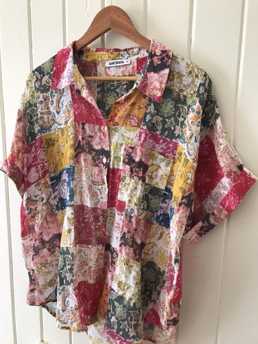 Cotton/linen Patchwork Blouse 16 - Picture 7 of 19