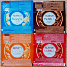 ROSHEN BUBBLE Chocolate Wrappers 80g Ukraine 2023 Set of 4 Collectible