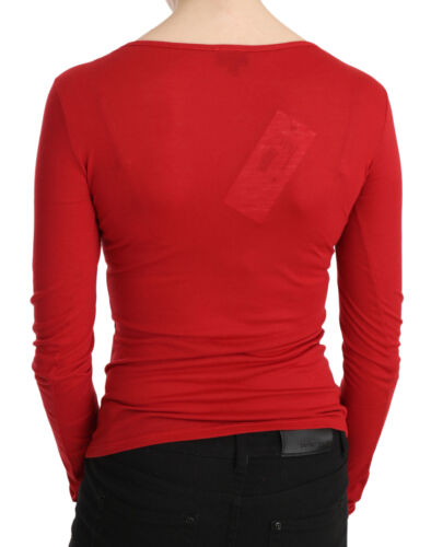 EXTE Bluse rot Exte Kristall verziert Langarm Oberteil IT38/US4/XS UVP 300 $ - Bild 4 von 9