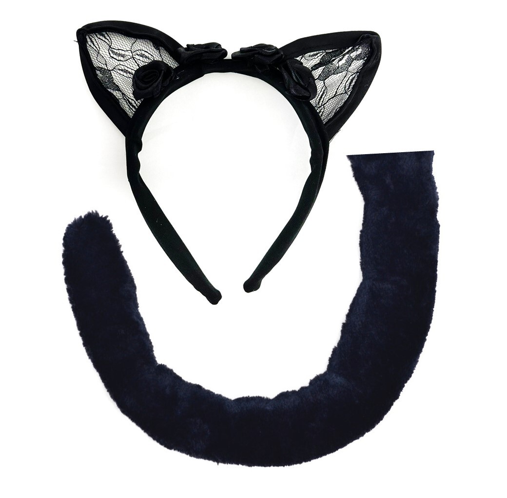 Cat Set Kitty Halloween Accessory Fancy Dress Costume Party Cosplay Furry
