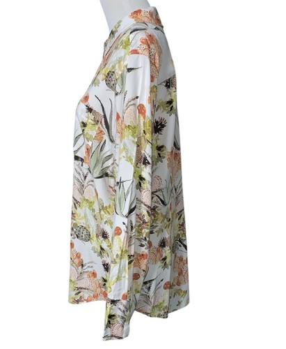 Chico’s Blouse Top Silky Soft Desert Bouquet Half Placket Chicos 2 Womens 12 14 - Picture 2 of 14