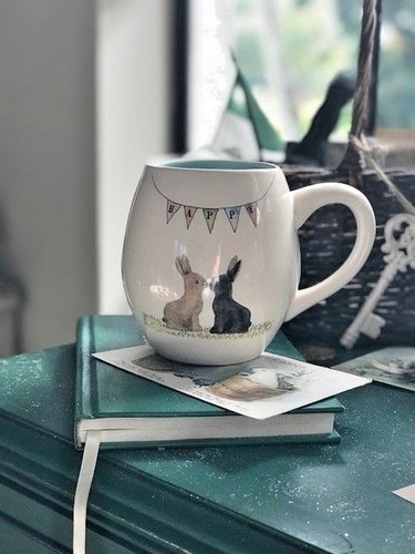 Rae Dunn for Magenta Set of 2 Happy Easter Banner Bunny & Chick Mugs Spring!~ - Picture 2 of 6