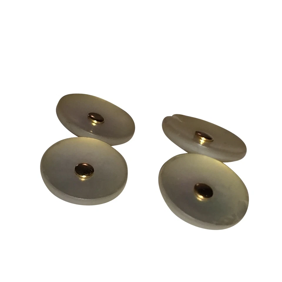 14 kt 黄金珍珠母贝壳袖扣 — 第 3/4 张图片