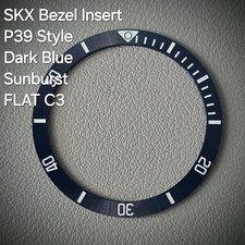 SEIKO Bezel Insert SKX007 / P39 Dark Blue Sunburst Ceramic Flat C3