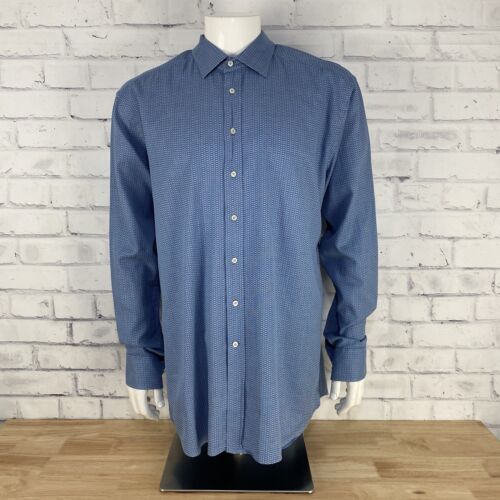 Etro Shirt Men's XL 45 Long Sleeve Button Up Blue Made in Italy 100% Cotton - Picture 2 of 13