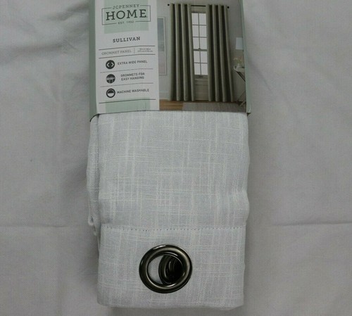 New JC Penney Sullivan Blackout Grommet Curtain Panel Greyish Cool white 50 X 63 - Picture 3 of 6