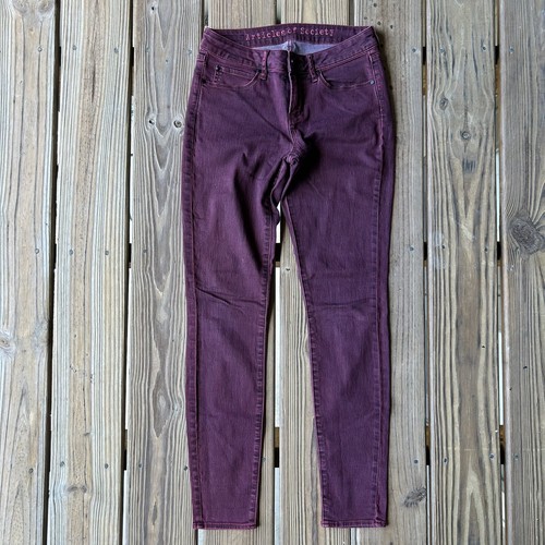 Articles of Society Jeans skinny denim elasticizzato bordeaux donna 30 x 29 *LEGGI*