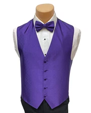 Men's Lauren Ralph Lauren Purple Tuxedo Vest with Choice of Tie