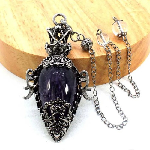New Water Drop Crystal Pendulum for Dowsing Spiritual Natural Amethyst Pendant - 第 12/24 張圖片
