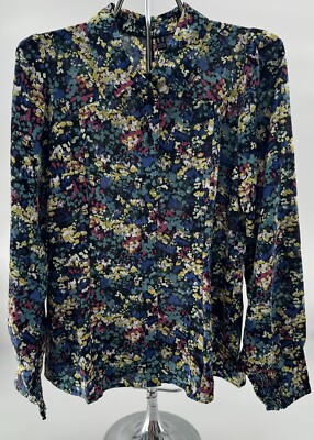 Vero Moda Blouse Size M Button Down Long Sleeve NEW Paint Watercolor Abstract