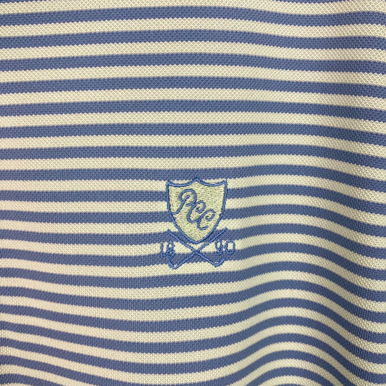 Peter Millar Striped Performance Jersey Polo Medi… - image 5