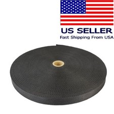 1" inch Polypropylene Webbing Nylon Strap Black 50 Yard Roll