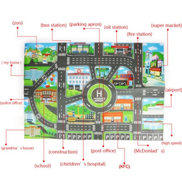 Kids Play Mat City Road Buildings Parking Map Game Scene Educational Toys h# i# Kids Play Mat City Road Buildings Parking Map Game Scene Educational Toys h# i#