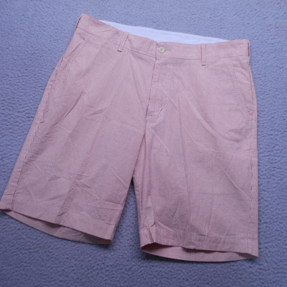 Bills Khakis 短裤男式 34 红色奶油色针尖泡泡纱标准版型 PS RCPS A8 — 第 2/4 张图片