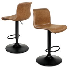 ALFORDSON 2x Bar Stools Remy Kitchen Gas Lift Swivel Chair Vintage Leather