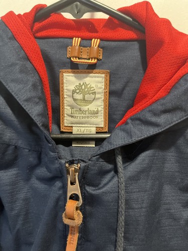 Timberland wasserdichte XL Jacke rot Kapuze Regenmantel - Damen/Junioren - Bild 2 von 4