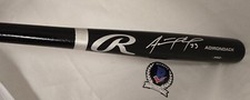 Adolis Garcia Signed Rawlings Black Bat Beckett Auto Texas Rangers Baseball S