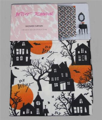 Betsey Johnson XOX HALLOWEEN Haunted Houses Moons Microfiber Shower ...