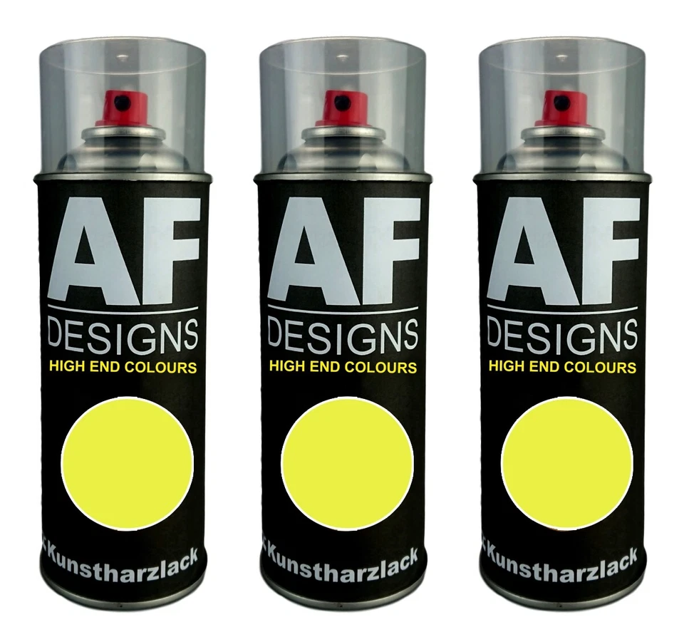 ALEX FLITTNER DESIGNS 3x Kunstharz Lackspray Buntlack Spraydose RAL1016 SCHWEFELGELB glänzend matt