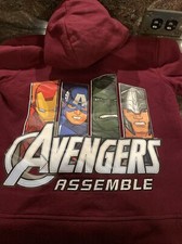 MARVEL COMICS AVENGERS Assemble HOODIE JACKET COAT Size 5-6 Child