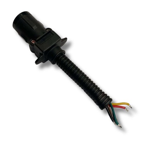 6 Pin Trailer Plug Connector Small Round Socket with cable & sheath - Picture 4 of 5