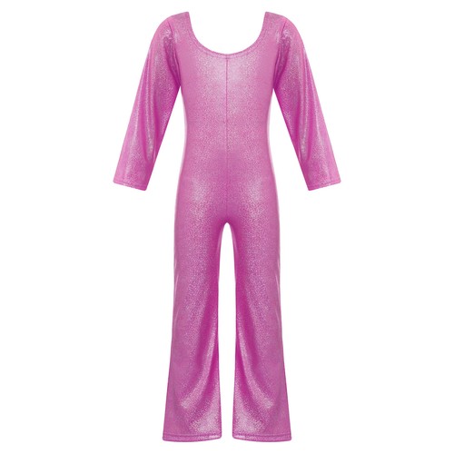 Kids Girls Unitard Party Jumpsuit Long Sleeve Bodysuit Full Body Costume Dance - Picture 5 of 78