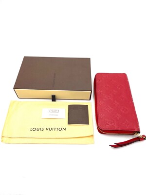 LOUIS VUITTON Monogram Empreinte Zippy Wallet Red M60017