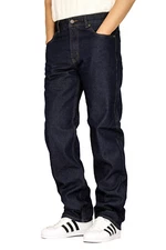MEN'S SUPER D BLUE REGULAR FIT STRAIGHT LEG DENIM JEANS OSCAR (30-48) *FAST SHIP