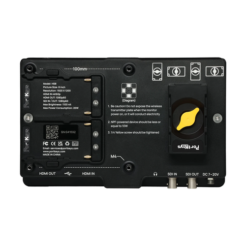 Portkeys HS8 8" 1000Nits Camera Field Video Monitor 3G-SDI LUT 4K HDMI 1920x1200 - Picture 6 of 8