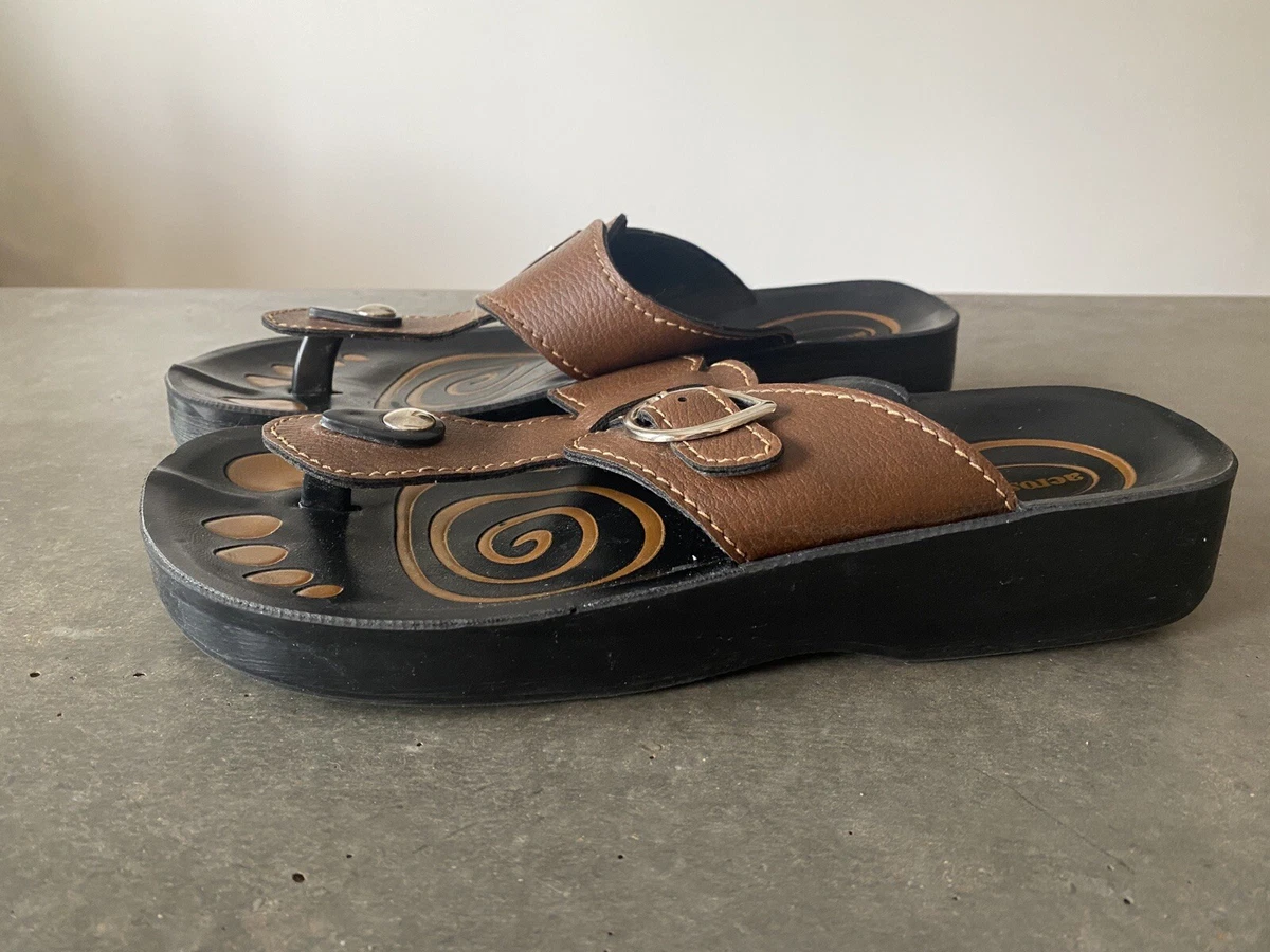 Aerosoft Arch Support Sandals Size 40 US 9 Brown Comfort eBay