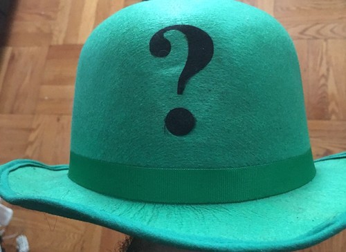 Batman Riddler Question Mark Bowler Hat 