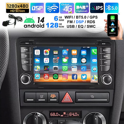 DAB+ 6+128G Für Audi A3 8P 2003-12 Apple Carplay Android AUTO Autoradio GPS NAVI