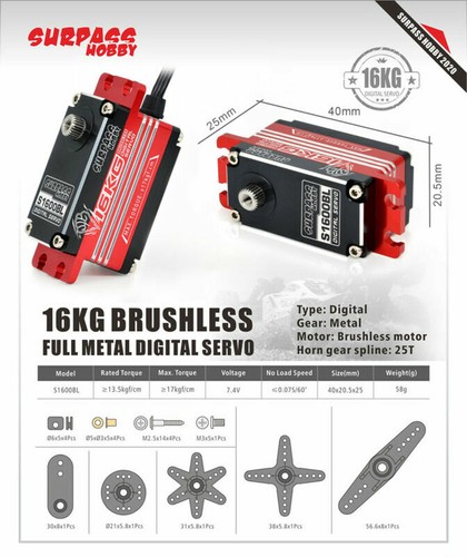 Surpass Hobby Digital Servo 25g 6kg 25kg 30kg 70kg for 1/10 1/8 1/5 RC Car Boat - Picture 24 of 30