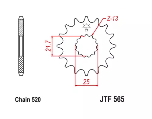 JT Front Sprocket 15 15T Tooth Raptor 660 YFZ450 YZ WR 450F 426 400 YZ250 99-24 - Picture 2 of 11