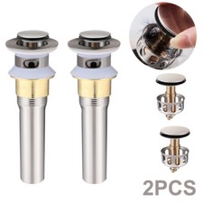 Bathroom Sink Pop Up Drain Basin Stopper with Overflow , Built-in Filter w/ Tray