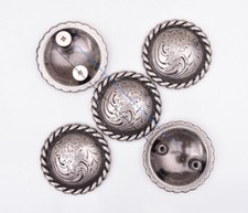10X Silver Flower Pattern Western DIY Leathercraft Belt Concho 2 Screws 1-1/4"