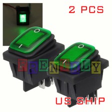 2x K2 Green Led 4pin Waterproof 12v 20a Bar Rocker Toggle Switch Led Light Car 2x K2 Green Led 4pin Waterproof 12v 20a Bar Rocker Toggle Switch Led Light Car