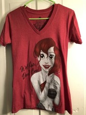 Disney Ariel Wet Hair Don't Care TShirt Size Medium V Neck EUC