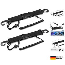 2er Set Spiralkabel Nylon 150cm mit Karabiner für sicheres Tauchen & Schnorcheln