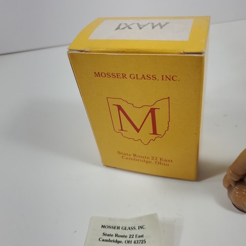 Vintage Mosser Art Glass 1981 Balloon Clown "Maxi" Chocolate Brown Slag w/Box - Picture 9 of 10