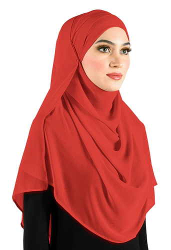 Chiffon Wrap Hijab Headscarf with Caplet & Sashes to Tieback MADE IN TURKEY - Picture 22 of 29