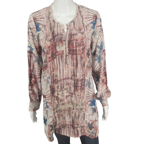 Tolani Collection Woven Modal Top XX-Small Sz Colorful Allover Print Tee Shirt