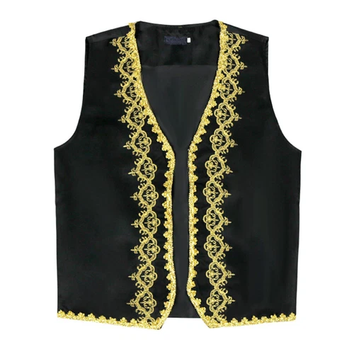 Men Victorian Waistcoat Gilet Dress Jacket Sleeveless Showman Costume Coat - Picture 4 of 10