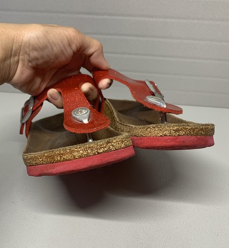 Birkenstock Gizeh Magic Galaxy Red Sparkling Flip flop Thong Sandal Size 36 - Picture 8 of 10