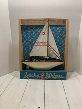 Vtg Tomy Toys Class Yacht Spars & Stripes Toy Lake Boat NIP Sailboat
