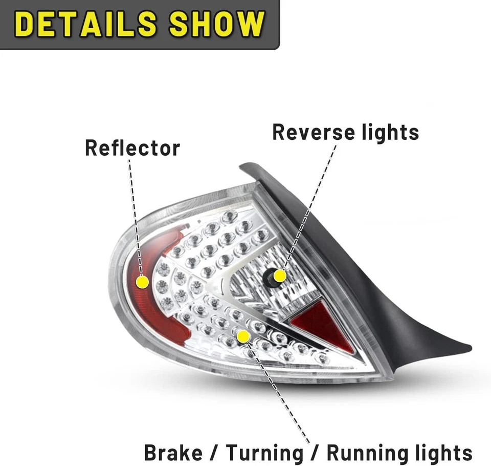 Luces traseras cromadas para Dodge 2000-2002 neón/Plymouth luces de señal LED transparentes Foto 2 de 4